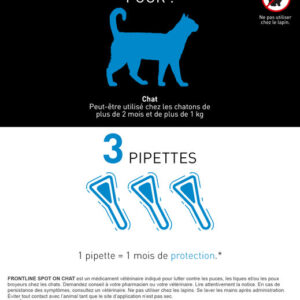 Frontline Spot On Chat - Anti-puces Anti-tiques pour chat - 3 pipettes - Image 3