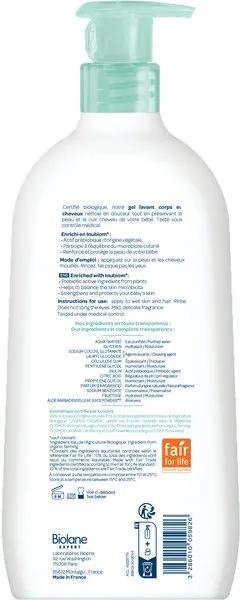 Gel lavant corps et cheveux Bio