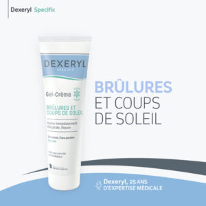 DEXERYL SPECIFIC gel-crème 50g , brûlures et coups de soleil, effet frais, sans alcool, sans paraben. A partir de 2 ans. Dispositif médical. - Image 3