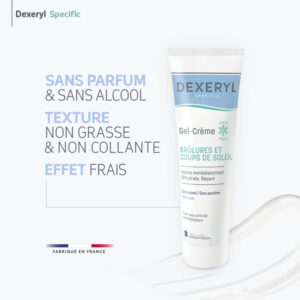 DEXERYL SPECIFIC gel-crème 50g , brûlures et coups de soleil, effet frais, sans alcool, sans paraben. A partir de 2 ans. Dispositif médical. - Image 6