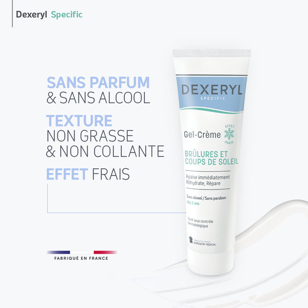 DEXERYL SPECIFIC gel-crème 50g , brûlures et coups de soleil, effet frais, sans alcool, sans paraben. A partir de 2 ans. Dispositif médical. – Image 6