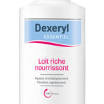 DEXERYL ESSENTIEL lait riche nourrissant 500ml, apaisant, hydratant et protecteur des peaux sèches, sans parfum. Dès la naissance.