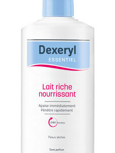 DEXERYL ESSENTIEL lait riche nourrissant 500ml, apaisant, hydratant et protecteur des peaux sèches, sans parfum. Dès la naissance. - Image 1