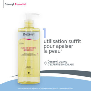 DEXERYL ESSENTIEL huile de douche apaisante 500ml, peaux très sèches ou à tendance atopique, sans savon, sans parfum. Dès la naissance. - Image 3