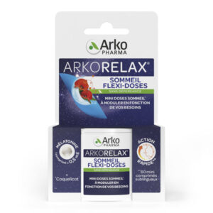 Arkopharma Arkorelax Sommeil Flexi-Doses Mélatonine & Coquelicot 60 mini comprimés sublinguaux - Image 1