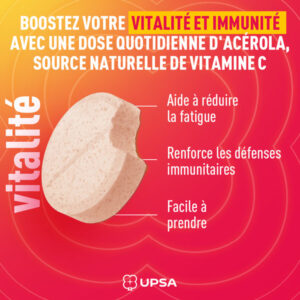 Complément alimentaire Vitalité - Acérola 1000 Bio - 2 tubes de 15 comprimés à croquer - Image 2