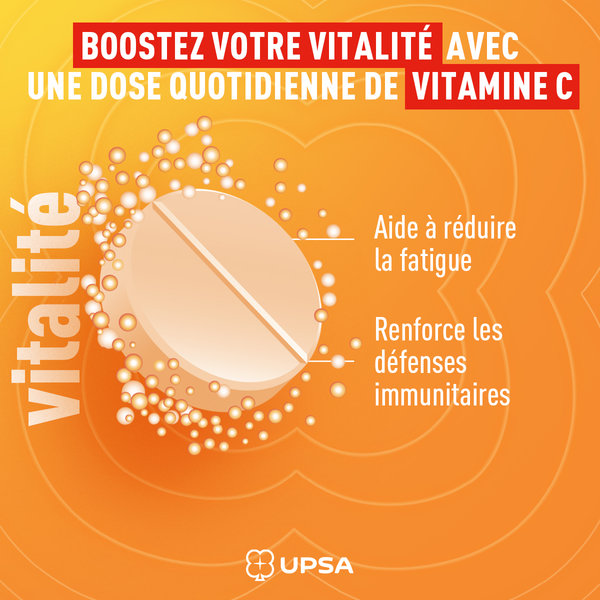 Complément alimentaire UPSA Vitamine C 1000 mg - 20 comprimés effervescents – Image 2