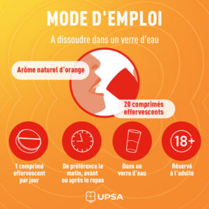 Complément alimentaire UPSA Vitamine C 1000 mg - 20 comprimés effervescents - Image 4