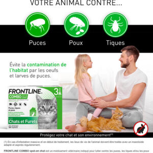 Frontline Combo Chat - Anti-puces Anti-tiques pour chat - 3 pipettes - Image 2