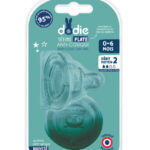 DODIE Tétine Sensation+ plate - col large - 0-6 mois - silicone débit 2 - lot de 2