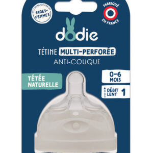 DODIE Tétine Biomimétisme - tétine et bague - 0+ mois - silicone débit 1 - lent - unitaire