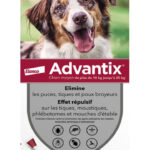 Advantix Chien – Anti-Puces et Anti-Tiques Pour Chien Moyen de 10 à 25KG – 4 Pipettes