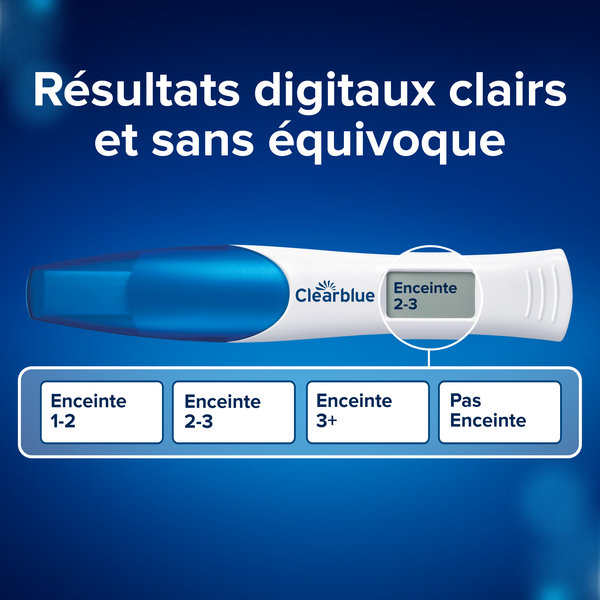 CLEARBLUE 2 TESTS DE GROSSESSE DIGITAUX AVEC ESTIMATION DE L'ÂGE DE GROSSESSE – Image 5