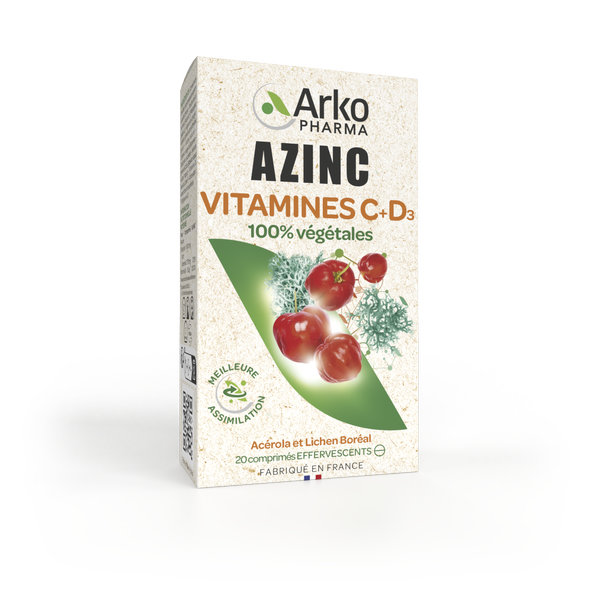 Arkopharma Azinc Végétal Vitamines C + D Acérola et Lichen Boréal 20 comprimés – Image 4