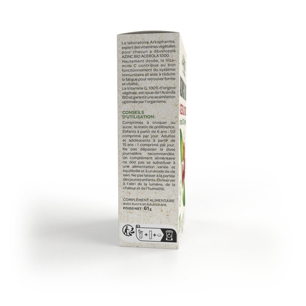 Arkopharma Azinc Acérola 1000 BIO 30 comprimés – Image 3