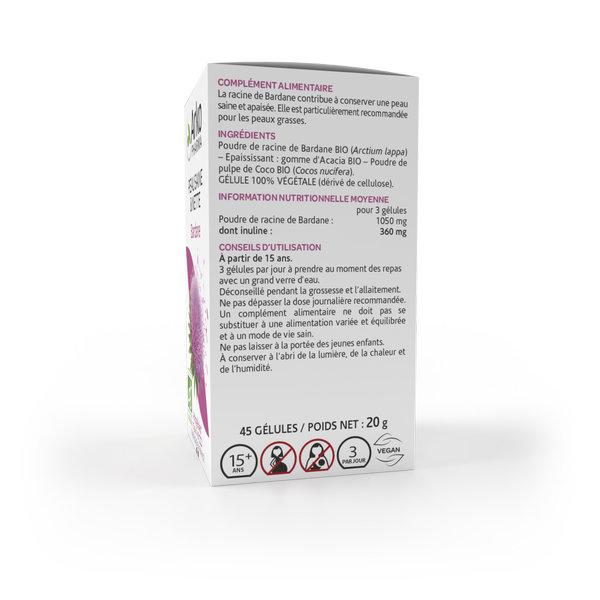Arkopharma Arkogélules Peau Saine et Nette Bardane Bio 45 gélules – Image 4