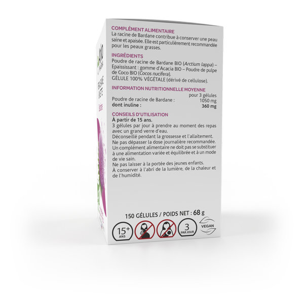 Arkopharma Arkogélules Peau Saine et Nette Bardane Bio 150 gélules – Image 4