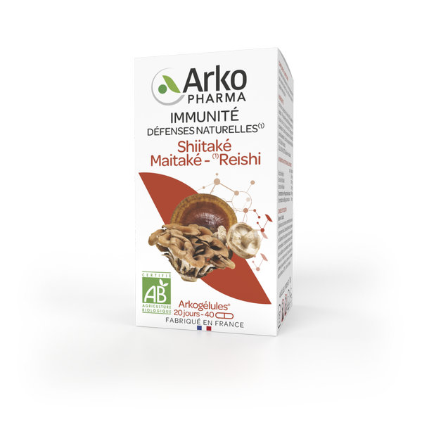 Arkopharma Arkogélules Immunité Shitaké Maitaké Reishi Bio 40 gélules – Image 2