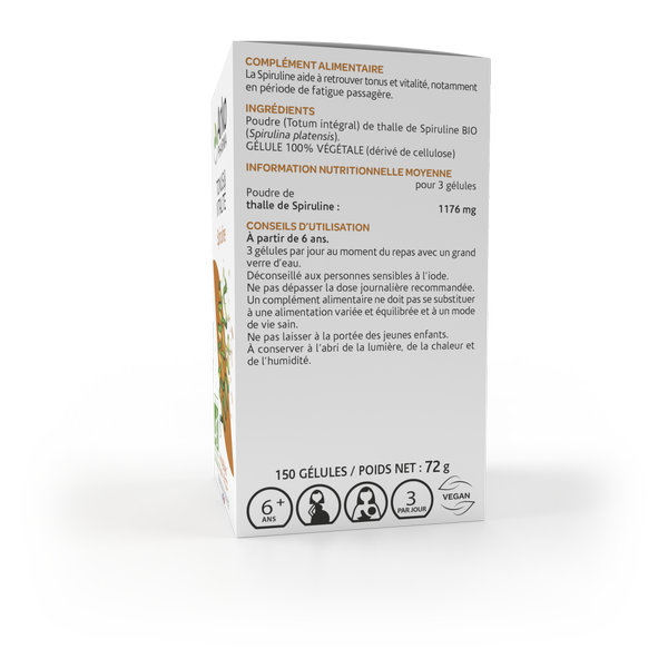 Arkopharma Arkogélules Tonus & Vitalité Spiruline Bio 150 gélules – Image 4