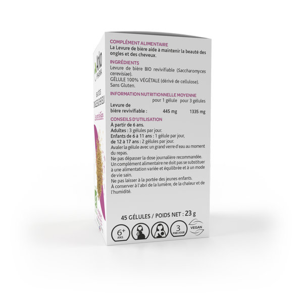 Arkopharma Arkogélules Beauté Ongles Cheveux Levure de Bière Bio 45 gélules – Image 4
