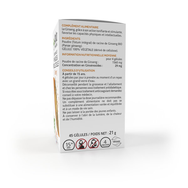 Arkopharma Arkogélules Tonus et Vitalité Ginseng 45 gélules – Image 4