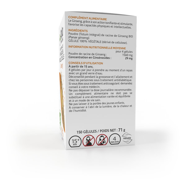 Arkopharma Arkogélules Tonus et Vitalité Ginseng 150 gélules – Image 4