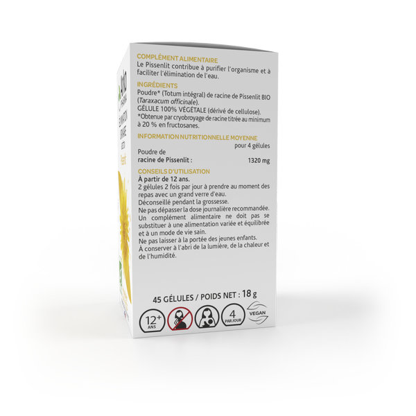 Arkopharma Arkogélules Draineur d'Eau Pissenlit Bio 45 Gelules – Image 3