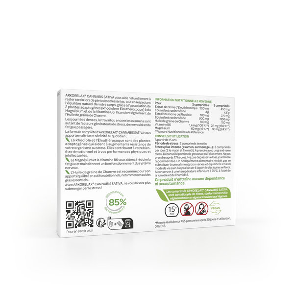 Arkopharma Arkorelax Cannabis Sativa 30 comprimés – Image 3