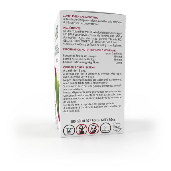 Arkopharma Arkogélules Mémoire & Concentration Ginkgo Bio 150 gélules – Image 4