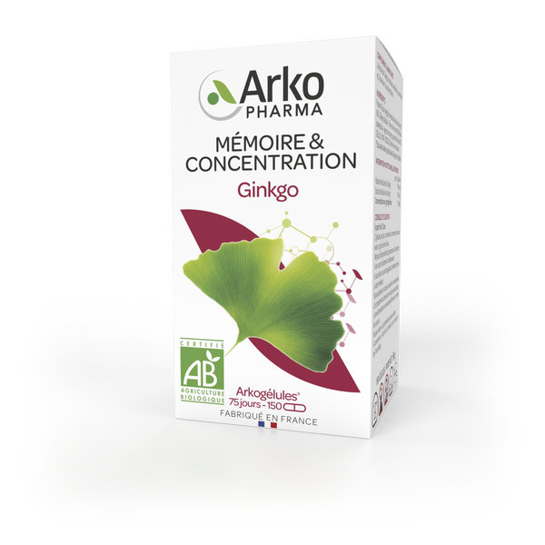 Arkopharma Arkogélules Mémoire & Concentration Ginkgo Bio 150 gélules – Image 2
