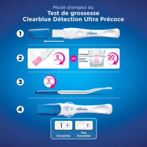 CLEARBLUE TEST DE GROSSESSE DETECTION ULTRA PRÉCOCE VISUEL AVEC 1 BOITE - Image 7