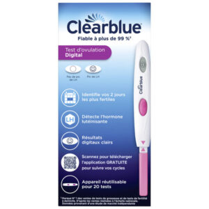 Test d’Ovulation Clearblue Digital, Vous Aide A Concevoir, C’est Prouvé, 1 Appareil Digital Et 20 Tests - Image 3