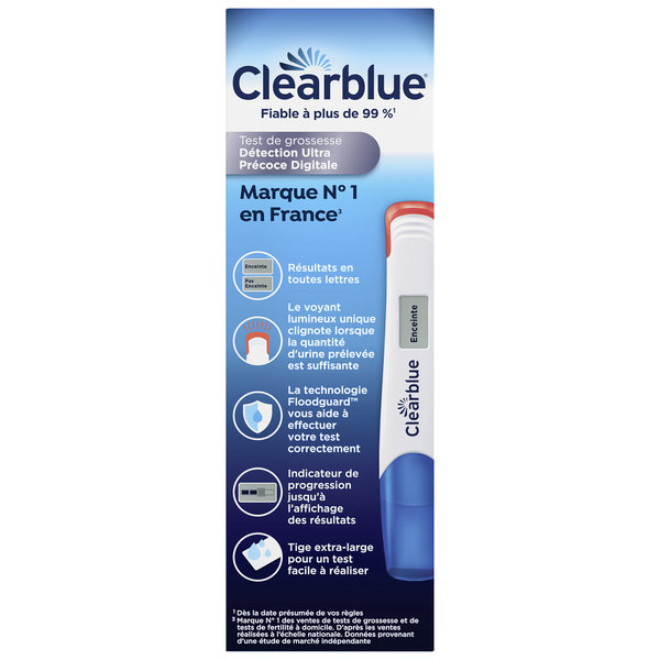 Test de grossesse Clearblue Détection Ultra Précoce Digital, 1 Test Digital – Image 3