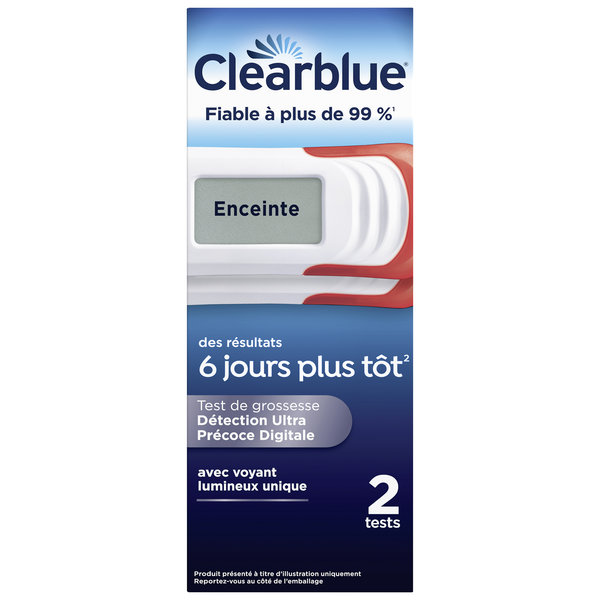 CLEARBLUE TEST DE GROSSESSE DETECTION ULTRA PRECOCE DIGITAL X2 BTE – Image 2