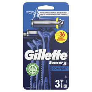 Gillette Sensor3 Comfort, Rasoirs Jetables Pour Homme, x3 Rasoirs Jetables - Image 1