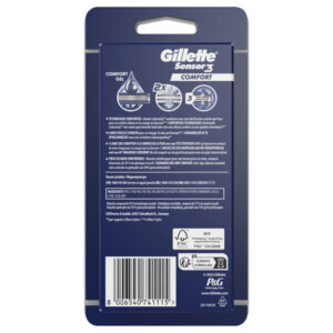 Gillette Sensor3 Comfort, Rasoirs Jetables Pour Homme, x3 Rasoirs Jetables - Image 2