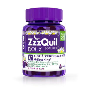 ZzzQuil Doux - Gommes arôme naturel fruits des bois - Complément alimentaire à base de valériane, camomille, lavande, vitamine B6 et de mélatonine - 30 gommes - Image 4