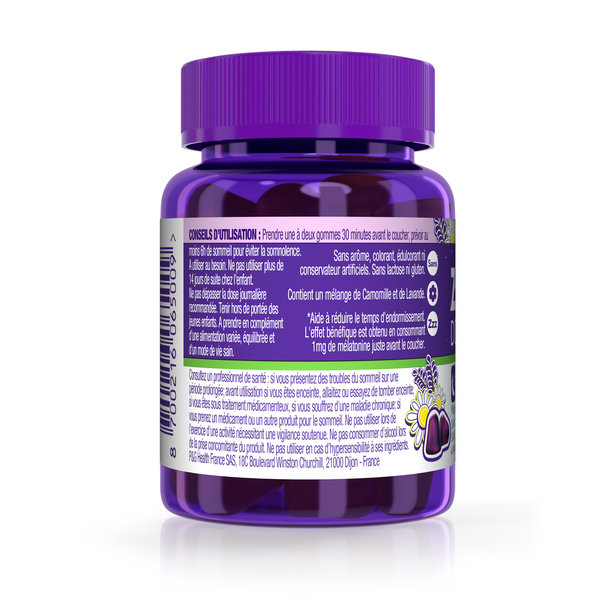 ZzzQuil Doux - Gommes arôme naturel fruits des bois - Complément alimentaire à base de valériane, camomille, lavande, vitamine B6 et de mélatonine - 30 gommes – Image 2