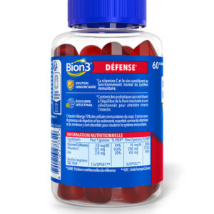 Bion3 Défense Gommes, Complément alimentaire pour le soutien du système immunitaire(1) avec Probiotiques, Vitamine C, Vitamine B3 et Zinc, 60 gommes, 1 à 2 mois de d'utilisation. - Image 3