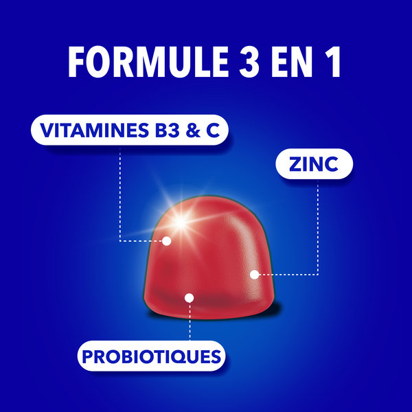 Bion3 Défense Gommes, Complément alimentaire pour le soutien du système immunitaire(1) avec Probiotiques, Vitamine C, Vitamine B3 et Zinc, 60 gommes, 1 à 2 mois de d'utilisation. – Image 6