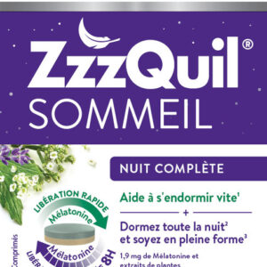 ZzzQuil Sommeil Nuit complète libération rapide et prolongée de mélatonine