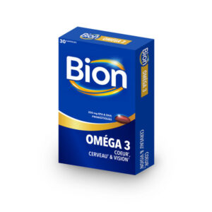Bion Oméga 3 complément alimentaire avec EPA & DHA pour soutenir cœur(1), cerveau(2) & vision(3) + des probiotiques pour soutenir l’équilibre intestinal(4). 30 capsules, 1 mois de prise - Image 2
