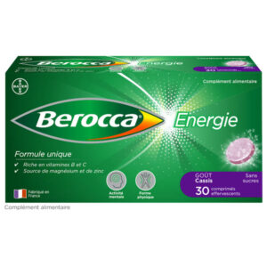 Berocca® Energie Cassis - Multivitamines et Minéraux - Vitamine C, B3, B5, B1, B12, Magnésium et Zinc - Complément alimentaire - Aide à réduire la fatigue - 45 comprimés effervescents