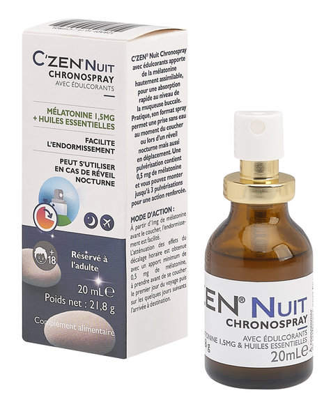 C'ZEN Nuit Chronospray Mélatonine Sous Forme Liposomale - Absorption Sublinguale Rapide 20 mL – Image 3
