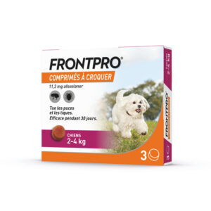Frontpro Chien de 2 à 4kg - Anti-puces Anti-tiques pour chien - 3 comprimés - Image 1