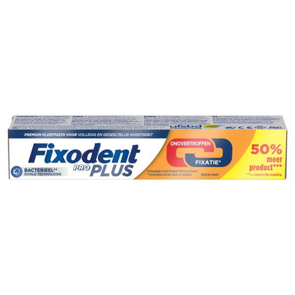 Fixodent Pro Plus La meilleure fixation Crème Adhésive pour Prothèses Dentaires 60g – Image 7