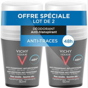 LOT*2 Vichy Homme Déodorant bille 48H anti-irritation