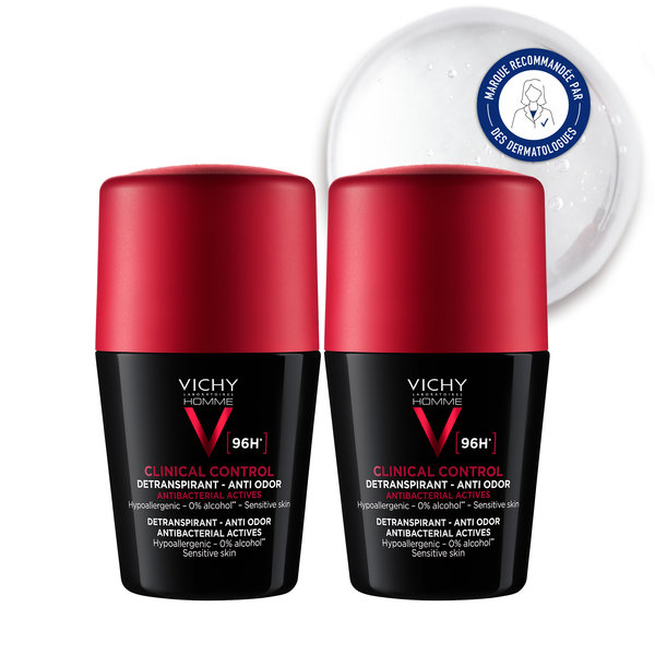 Lot*2 Vichy Homme Détranspirant anti-odeur 96h - Roll-on 50ml – Image 2