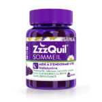 ZzzQuil Sommeil - Gommes arôme naturel fruits des bois - Complément alimentaire à base de valériane, camomille, lavande, vitamine B6 et de mélatonine - 30 gommes