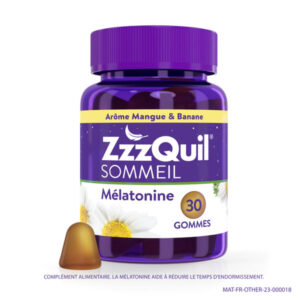 ZzzQuil Sommeil - Gommes arôme naturel mangue banane - Complément alimentaire à base de valériane, camomille, lavande, vitamine B6 et de mélatonine - 30 gommes - Image 1